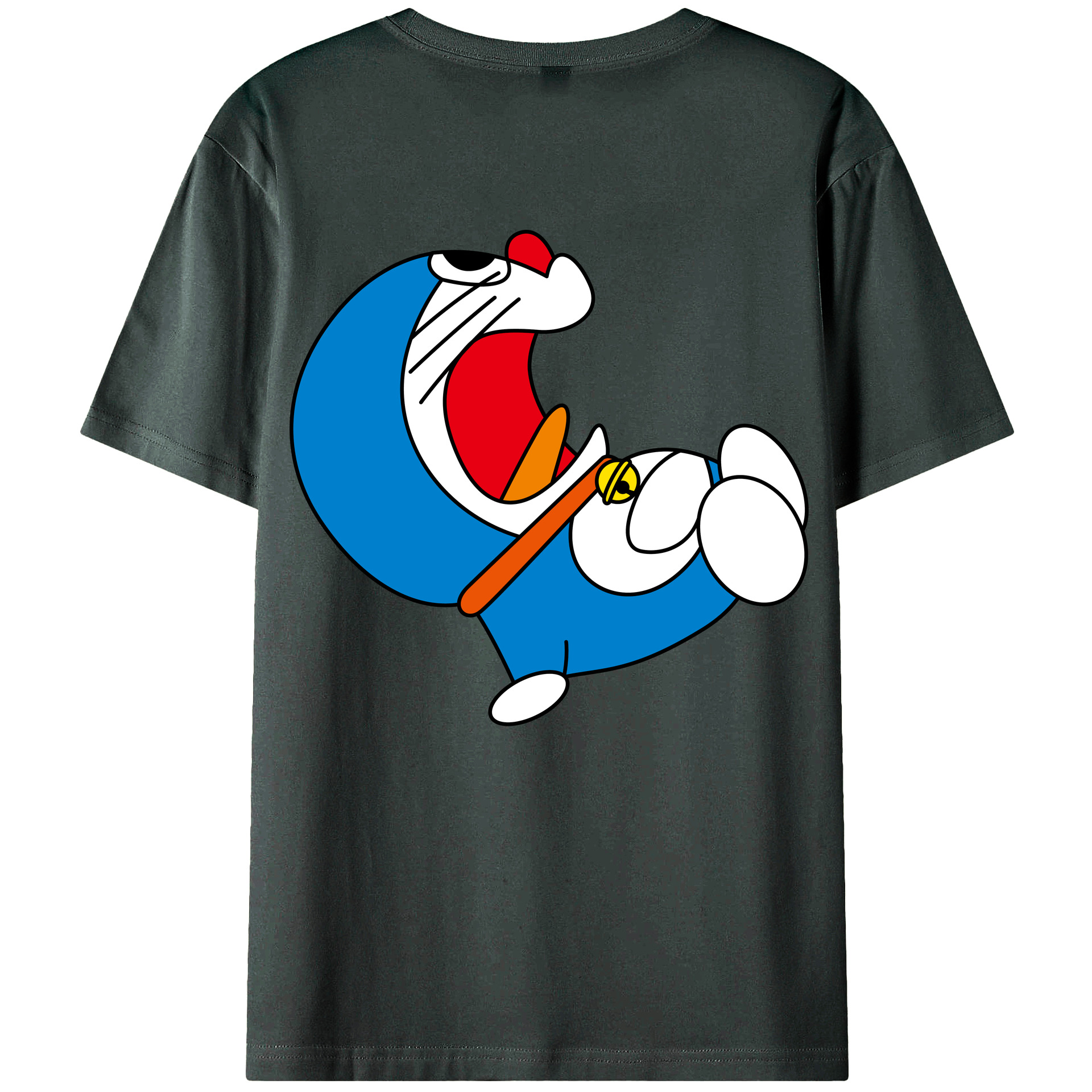 （画像用） ドラえもん Doraemon 綿100％ メンズ半袖Tシャツ（バックプリント） 通気性